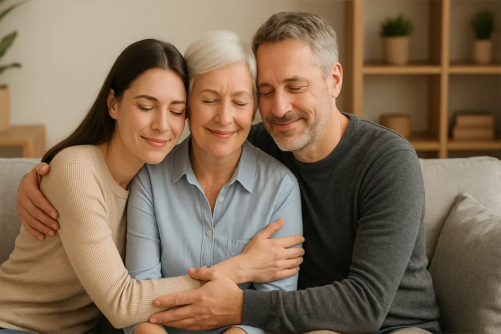 Família confortada após encontrar uma solução financeira para o funeral